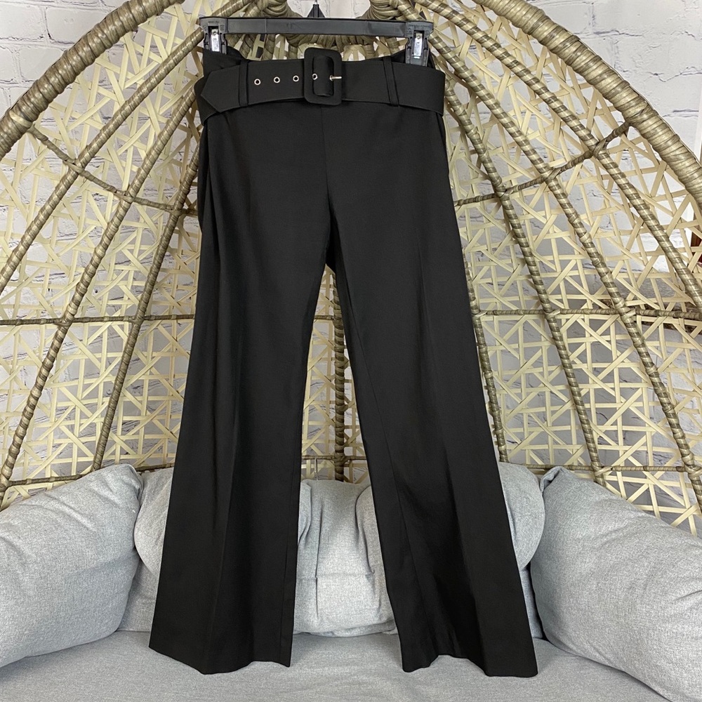 Trina Turk Cotton Pants with Belt - Black